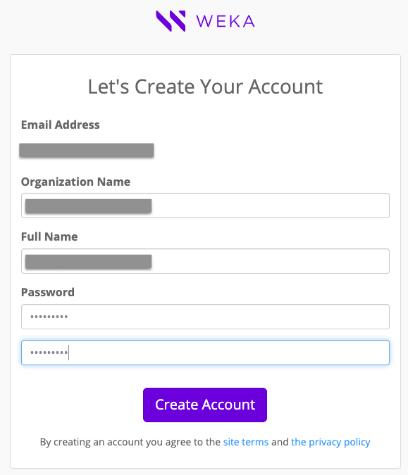 Create account
