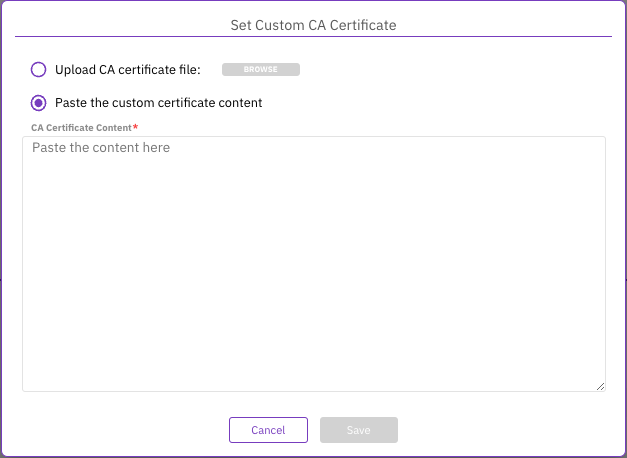 Set Custom CA certificate