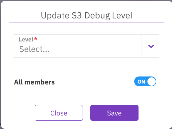 Update S3 Debug Level