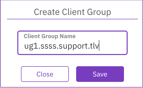 Create client group dialog