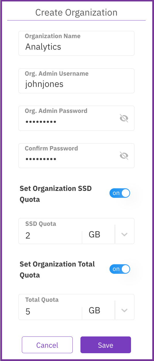 Create an organization