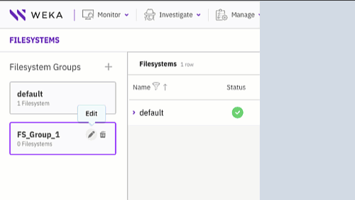 Edit a filesystem group